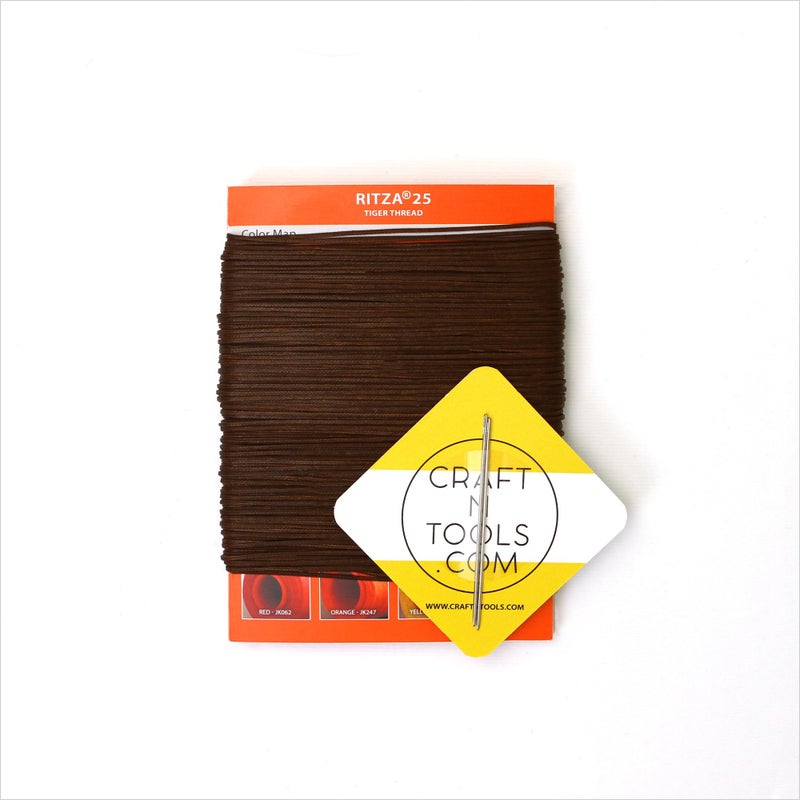 Ritza 25 Tiger Thread Ritza 25 MID Brown 0.6mm Tiger Thread for Leather Craft | Waxed Tiger Thread - Image 2